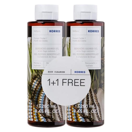 Korres - Forest Cedar Αφρόλουτρο με Άρωμα Κέδρου (1+1 ΔΩΡΟ) - 2Χ250ml