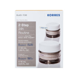Korres - Promo Black Pine 2-Step 24h Routine Σετ προσώπου Μαύρη Πεύκη 4D Κρέμα Ημέρας Σύσφιγξη και Lifting Για Ξηρές-Πολύ Ξηρές Επιδερμίδες - 40ml & ΔΩΡΟ Κρέμα Νύχτας -15ml