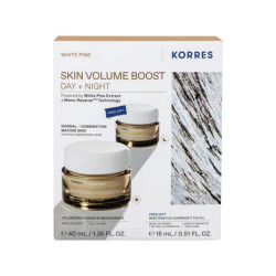 Korres - Promo White Pine Skin Volume Boost Day + Night Volumizing Serum -in -Moisturizer Λευκή Πεύκη Κρέμα Ημέρας Αναπλήρωσης Όγκου - 40ml & Δώρο Restorative Overnight Facial Κρέμα Νύχτας - 15ml
