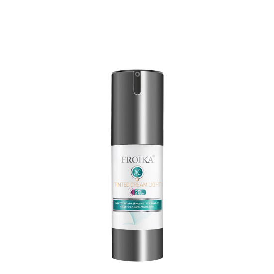 Froika - AC Tinted Cream Light SPF 20 Επικαλυπτική Κρέμα Ελαφριάς Υφής με Χρώμα για Μικτό/Λιπαρό Δέρμα με Τάση Ακμής - 30ml