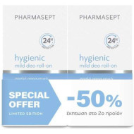 Pharmasept - Hygienic Mild Deo Roll-On Αποσμητικό 24h σε Roll-On Χωρίς Αλουμίνιο - 2x50ml 