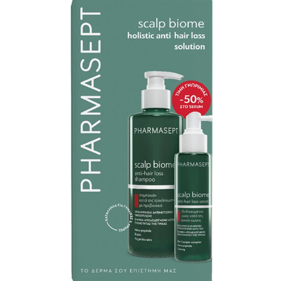 Pharmasept - Promo Scalp Biome Anti-Hair Loss Holistic Solution Anti Hair Loss Shampoo Σαμπουάν Κατά της Τριχόπτωσης - 400ml & Anti Hair Loss Serum Εξειδικευμένος Ορός Κατά της Τριχόπτωσης - 100ml