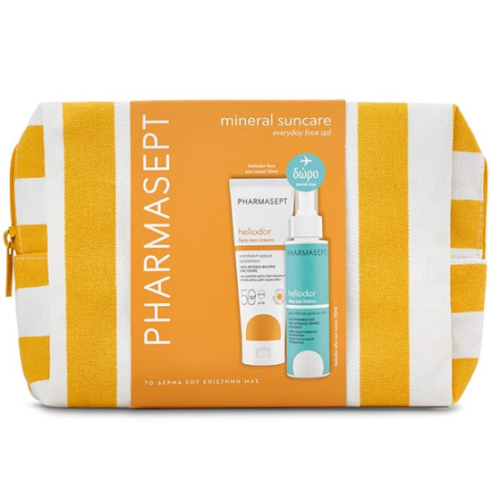 Pharmasept - Promo Mineral Suncare Heliodor Face Sun Cream SPF50 Αντηλιακή Κρέμα Προσώπου - 50ml και ΔΩΡΟ Heliodor After Sun Lotion Φροντίδα για Μετά τον Ήλιο - 100ml και Νεσεσέρ