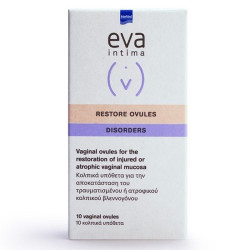 Intermed - Eva Restore Κολπικά υπόθετα με υαλουρονικό οξύ - 10 τεμάχια