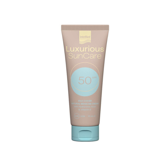 Intermed - Luxurious Sun Care Silk Cover Natural Beige BB Cream SPF50 Αντηλιακή Κρέμα Προσώπου με Χρώμα - 75ml