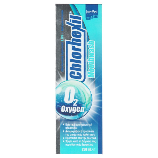 InterMed - Chlorhexil Mouthwash Oxygen Στοματικό Διάλυμα Ειδικά Σχεδιασμένο Για την Υγιεινή Φροντίδα των Δοντιών και των Ούλων - 250ml  