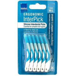 Intermed - Ergonomic InterPick Σιλικονούχα Μεσοδόντια Βουρτσάκια Μπλε Μέγεθος M/L - 36τμχ