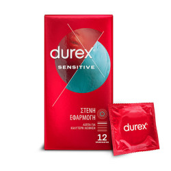 Durex - Sensitive Thin Feel Προφυλακτικά Λεπτά για Μεγαλύτερη Ευαισθησία - 12τμχ