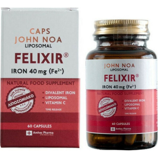 John Noa - Liposomal Felixir Iron 40mg Συμπλήρωμα Διατροφής Σιδήρου - 60 κάψουλες