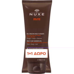 Nuxe - Men Multi-Use Shower Gel Ανδρικό Πολυχρηστικό Αφρόλουτρο για Σώμα, Μαλλιά & Πρόσωπο (1+1Δώρο) - 2x200ml