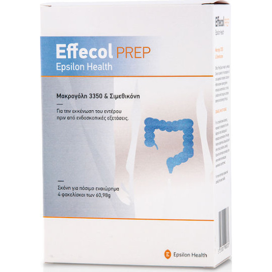 Epsilon Health - Effecol Prep 3350 Σκόνη για Πόσιμο Εναιώρημα για την Εκκένωση του Εντέρου πριν από Ενδοσκοπικές Εξετάσεις - 4 φακελίσκοι