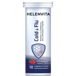 Helenvita - Cold & Flu Συμπλήρωμα για την αντιμετώπιση της γρίπης & του κρυολογήματος - 10αναβράζοντα δισκία