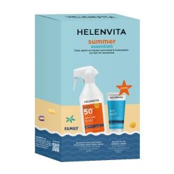 Helenvita - Promo Summer Essentials Sun Care Family Face & Body Milky Spray SPF50 Αντηλιακό Γαλάκτωμα Spray Προσώπου και Σώματος - 300ml και ΔΩΡΟ Sun Burning Cream Κρέμα για  Ηλιακά Εγκαύματα - 100ml