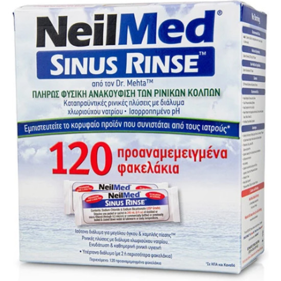 NeilMed - Sinus Rinse Ανταλλακτικοί Φακελίσκοι Για Το Σύστημα Ρινικών Πλύσεων Ενηλίκων - 120 Φακελάκια