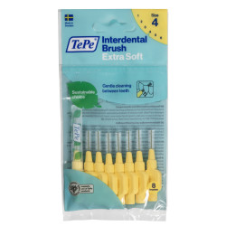 Tepe - Extra Soft fine 0.7mm Κίτρινο Μεσοδόντια Βουρτσάκια - 8τμχ