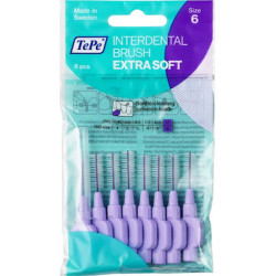 Tepe - Extra Soft large 1.1mm Μωβ Μεσοδόντια Βουρτσάκια - 8τμχ