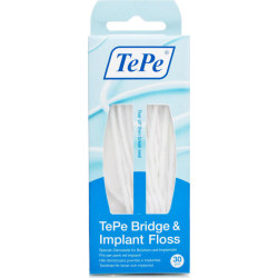 Tepe - Bridge And Implant Floss Νήμα Καθαρισμού Γεφυρών & Εμφυτευμάτων - 30pieces