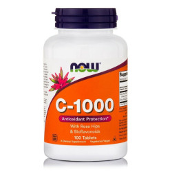 Now Foods - C-1000 With Rose Hips And Bioflavonoids Βιταμίνη για Ενέργεια & Ανοσοποιητικό 1000mg - 100 ταμπλέτες