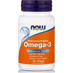 Now Foods - Molecularly Distilled Omega 3 Ιχθυέλαιο 1000mg - 30 μαλακές κάψουλες