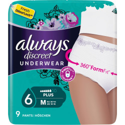 Always - Discreet Pants Plus Medium Εσώρουχο ακράτειας Plus Medium - 9 τεμ.