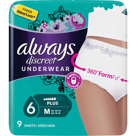 Always - Discreet Pants Plus Medium Εσώρουχο ακράτειας Plus Medium - 9 τεμ.
