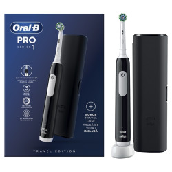 Oral-B - Pro Series 1 Ηλεκτρική Οδοντόβουρτσα με Χρονομετρητή, Αισθητήρα Πίεσης - 1τμχ και Θήκη Ταξιδίου Μαύρη