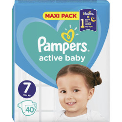 Pampers - Active Baby Πάνες με Αυτοκόλλητο No. 7 για 15+kg - 40τμχ