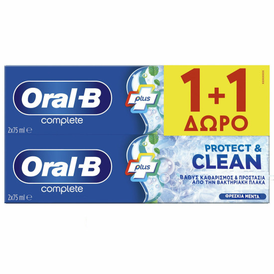 Oral-B - Complete Plus Protect & Clean Toothpaste Οδοντόκρεμα για Βαθύ Καθαρισμό - 2x75ml