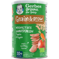 Nestle - Gerber Organic for Baby Grain & Grow Μπουκίτσες Δημητριακών με Γεύση Τομάτα-Καρότο για 10+ μηνών - 35gr 