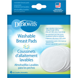 Dr. Brown's - Washable Breast Pads Πλενόμενα Επιθέματα Στήθους - 4 τμχ
