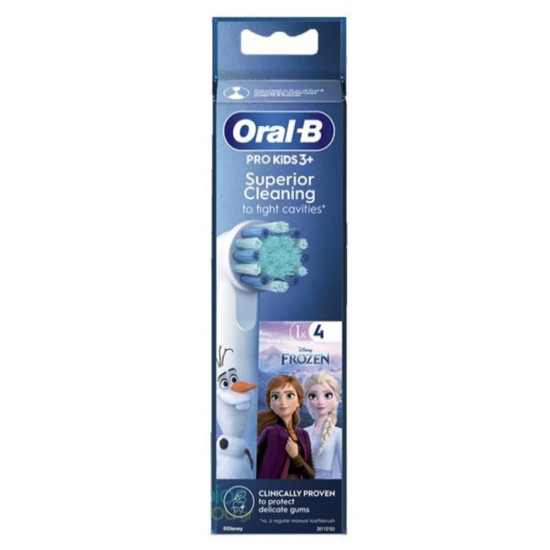 Oral-B - Pro Kids  3+ Frozen Superior Cleaning Ανταλλακτικές Κεφαλές Ηλεκτρικής Οδοντόβουρτσας - 4τμχ