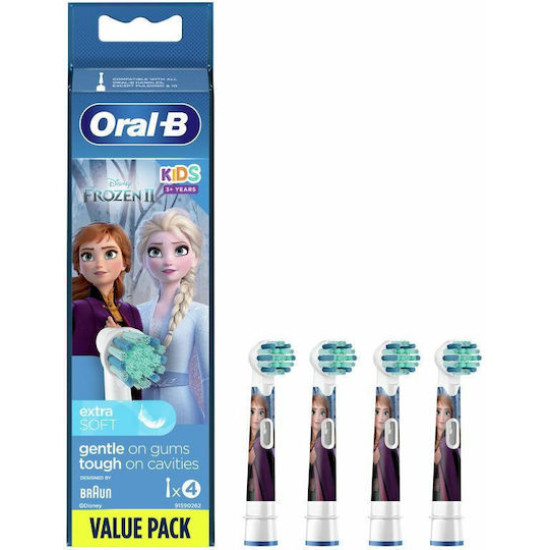Oral-B - Pro Kids  3+ Frozen Superior Cleaning Ανταλλακτικές Κεφαλές Ηλεκτρικής Οδοντόβουρτσας - 4τμχ