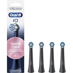 Oral-B - iO Gentle Care Ανταλλακτικές Κεφαλές Βουρτσίσματος για ηλεκτρικές οδοντόβουρτσες σε μαύρο χρώμα - 4τμχ