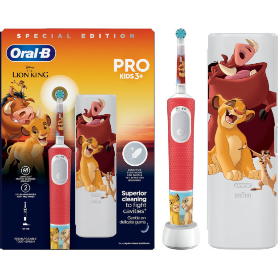 Oral-B - Pro Kids Electric Toothbrush Παιδική Ηλεκτρική Οδοντόβουρτσα The Lion King  για 3ετών+ Με Θήκη Ταξιδίου - 1τμχ