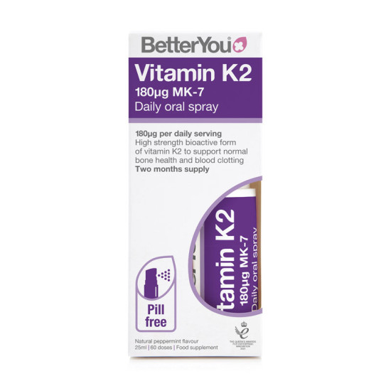 Better You - Vitamin K2 180mg Daily Oral Spray Συμπλήρωμα Διατροφής με Βιταμίνη K2 σε Μορφή Στοματικού Spray - 25ml